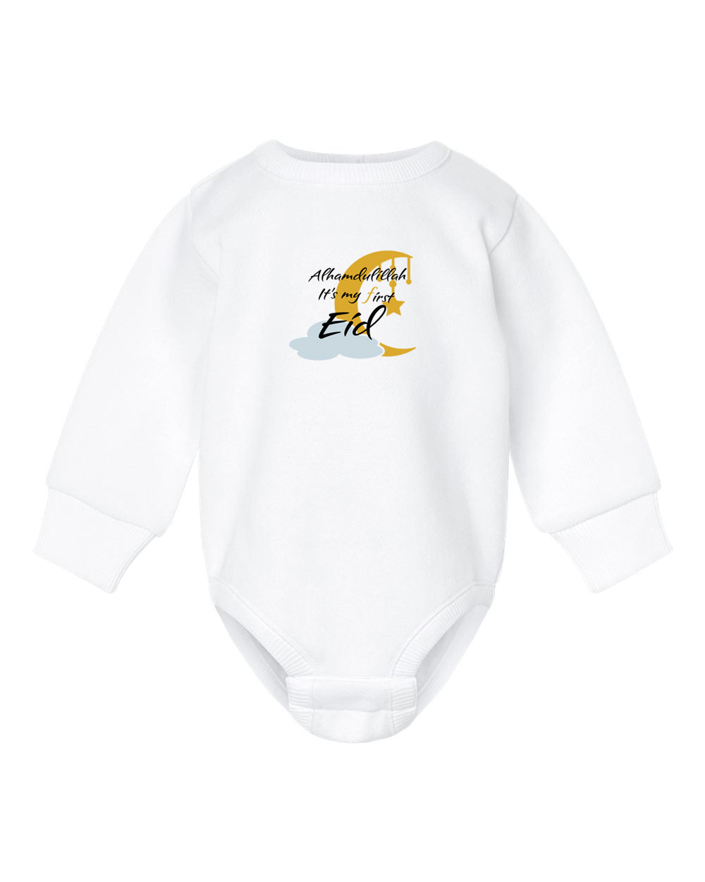 Alhamdulillah It's My First Eid Infant Fleece Long Sleeve Onesie