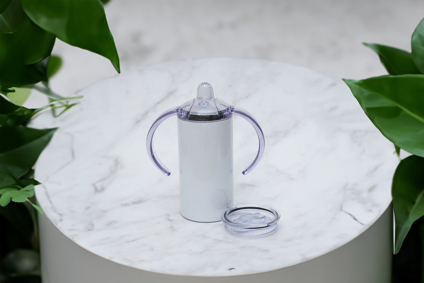 Baby sippy cup with dual lid + straw