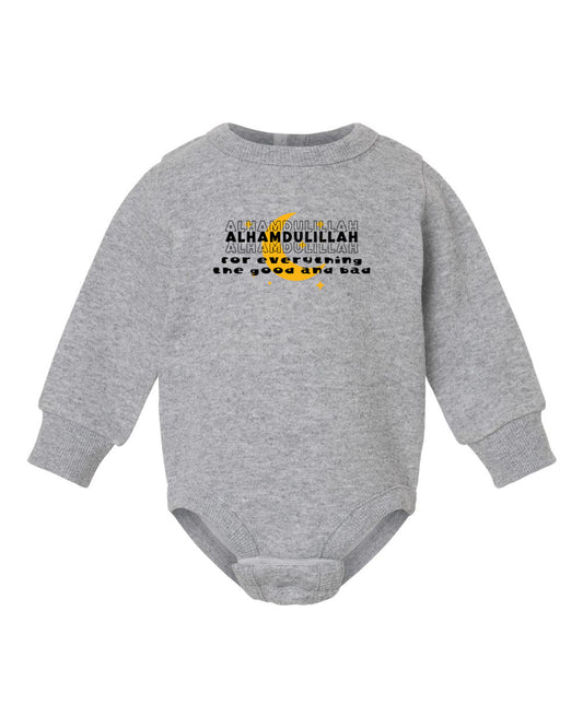 Alhamdulillah For Everything Infant Fleece Long Sleeve Onesie