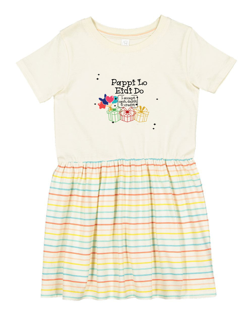 Pappi Lo Eidi Do (I accept Cash, Debit and Credit) Infant Dress