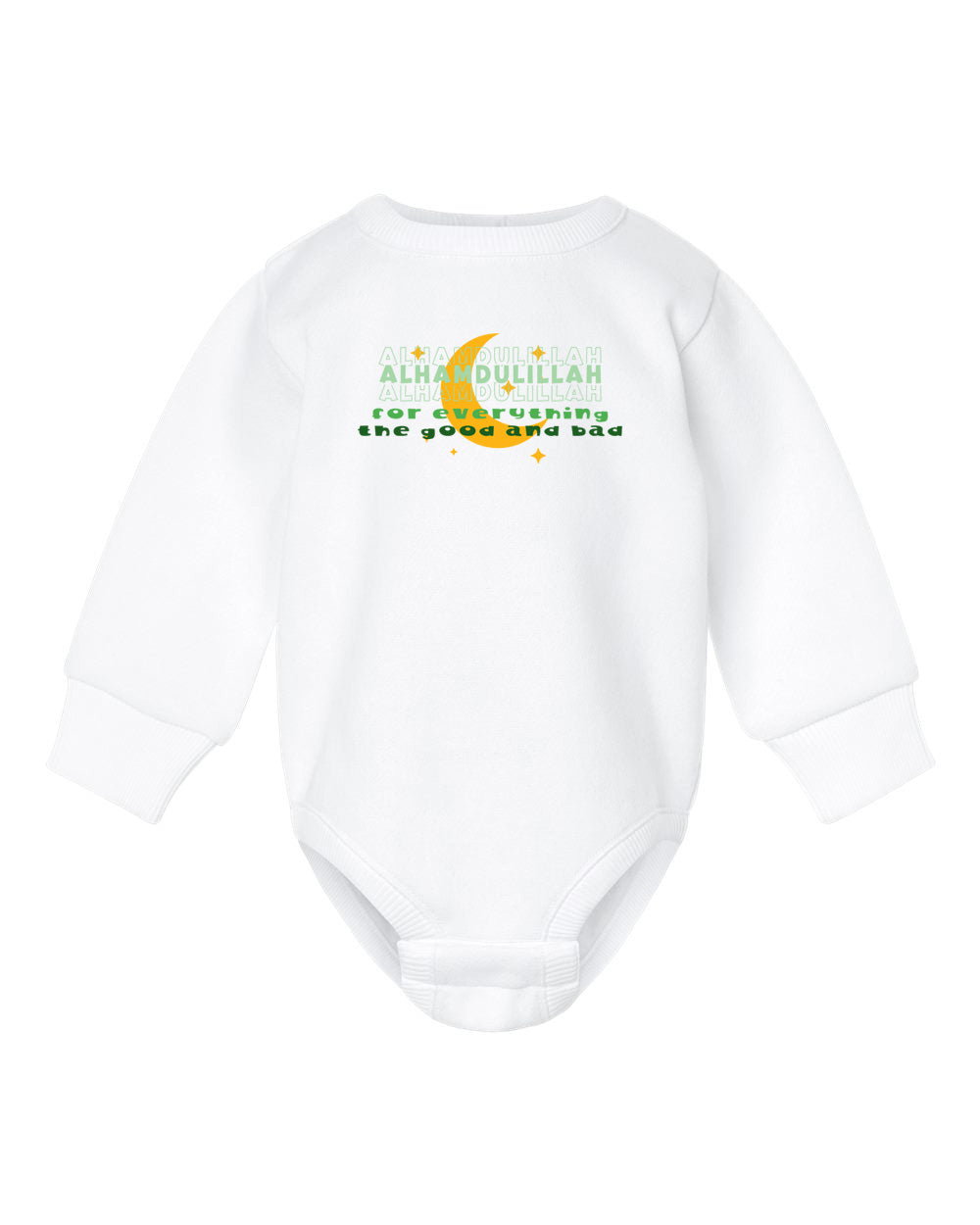 Alhamdulillah For Everything Infant Fleece Long Sleeve Onesie